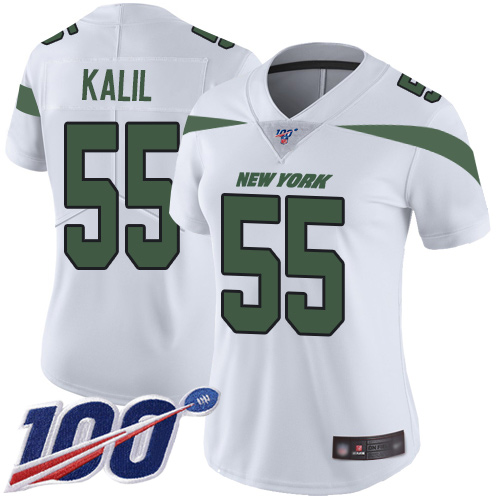 New York Jets Limited White Women Ryan Kalil Road Jersey NFL Football #55 100th Season Vapor Untouchable->women nfl jersey->Women Jersey